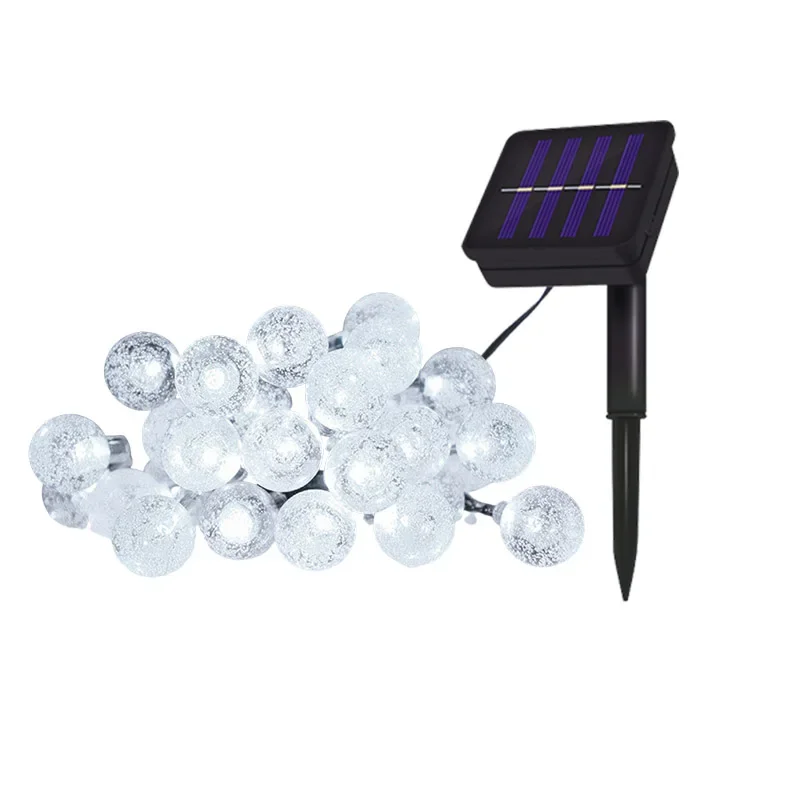 Solar LED Crystal Ball String Lights for Outdoor Garden, Waterproof Fairy Lamps for Lawn & Tree Decoration