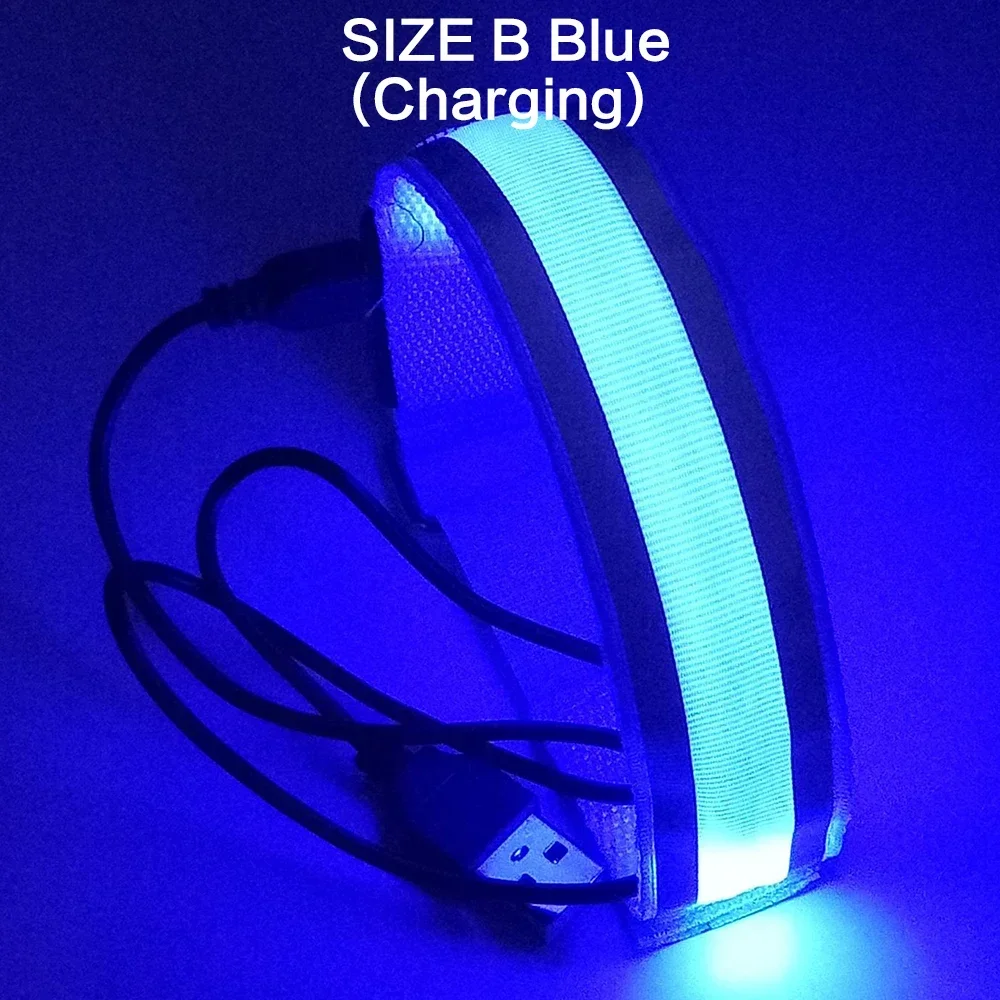 USB Rechargeable LED Light Armband with Reflective Wristband for Running & Cycling Safety