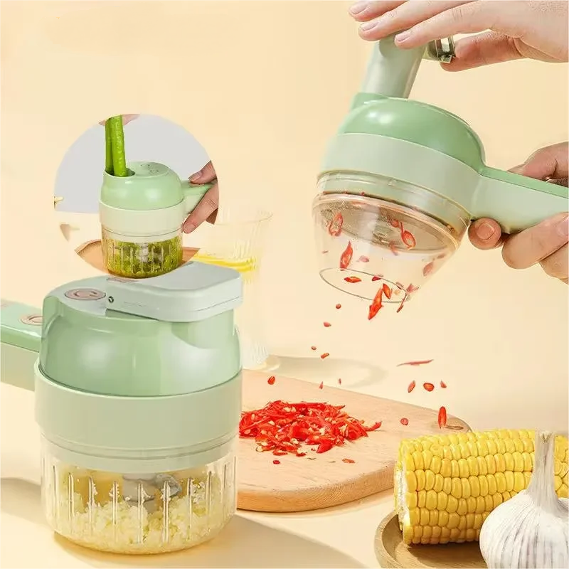 Wireless Electric Vegetable Cutter Set Handheld Food Chopper & Meat Grinder for Easy Kitchen Prep