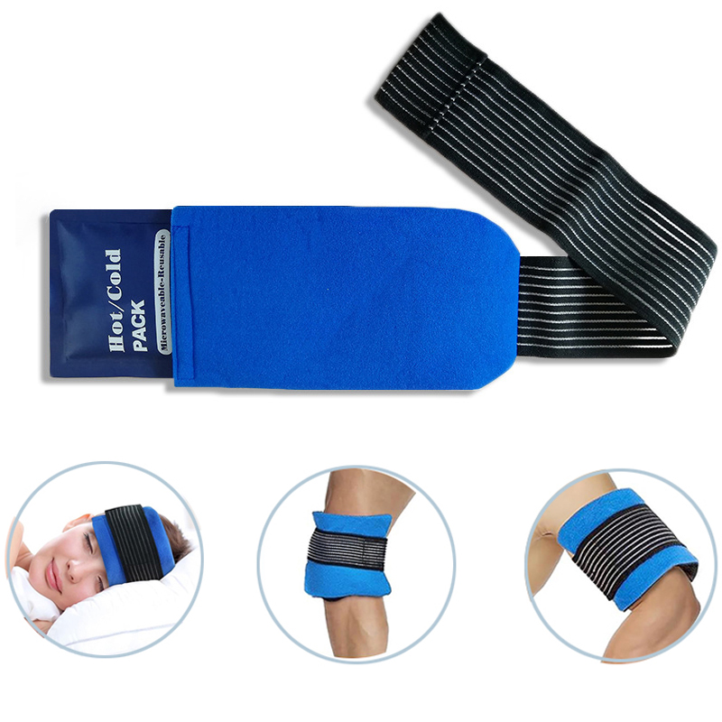 Adjustable Gel Ice Pack with Elastic Strap for Shoulder, Knee, Neck & Back Pain Relief