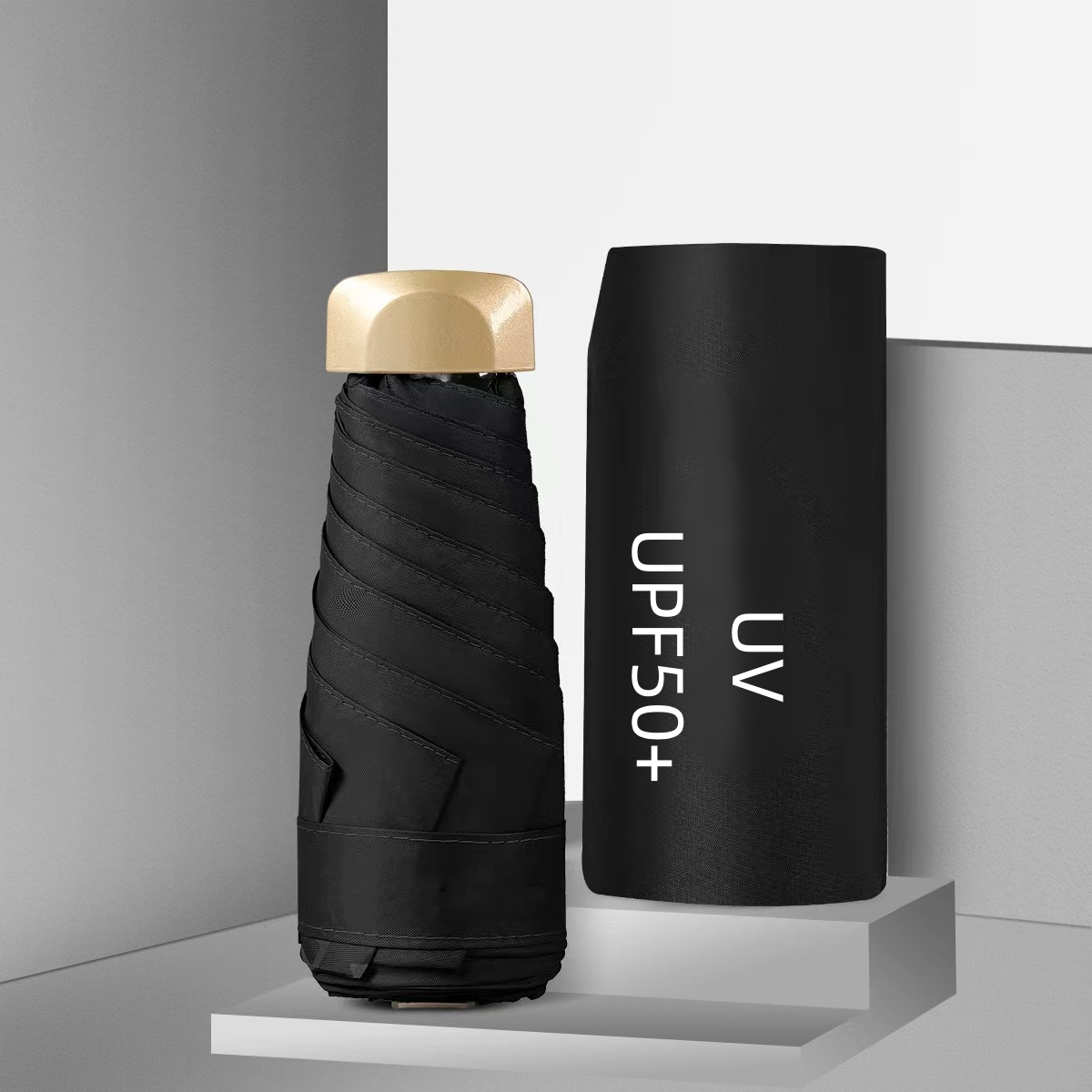 Mini Pocket Umbrella UV Protection, Folding Travel Umbrella for Sun and Rain, Compact Capsule Parasol