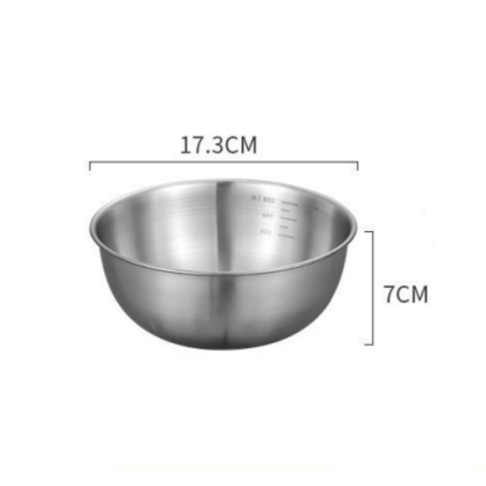 Stainless Steel Mixing Bowl Set with Scale for Cooking & Baking Large Capacity Storage Bowls for Kitchen Essentials