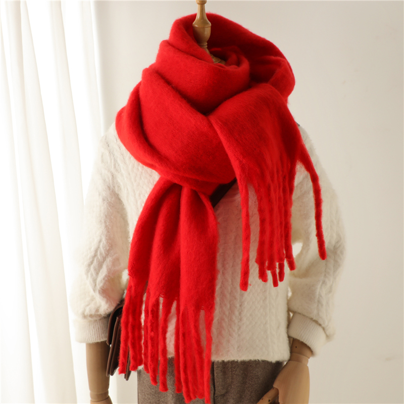 Winter Cashmere Scarf for Women Warm & Soft Pashmina Wrap with Tassels