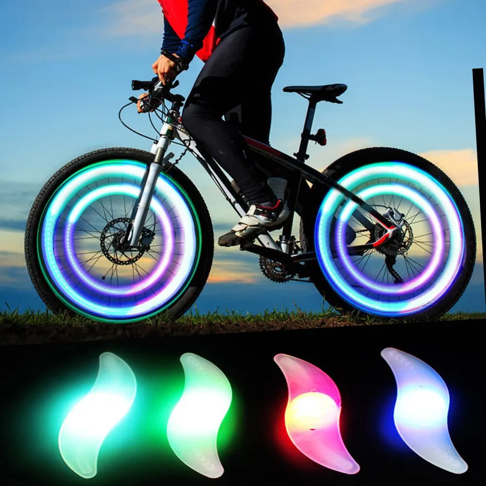 Colorful LED Bike Wheel Spoke Lights Waterproof Cycling Tyre Flash Lights for MTB & Bicycle Safety