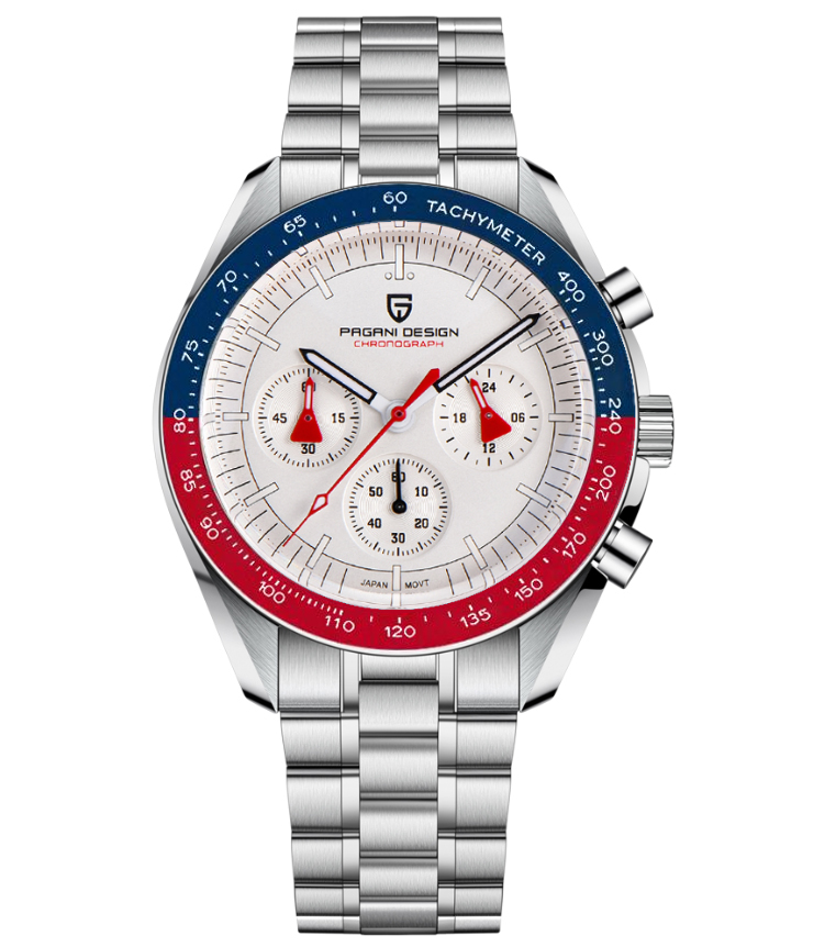 Mens Luxury Quartz Chronograph Watch Ceramic Bezel, Luminous Display