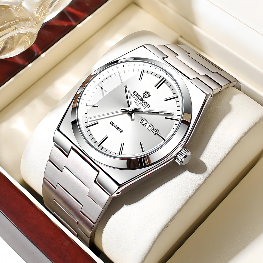 Luxury Stainless Steel Waterproof Quartz Watch for Men Business & Leisure