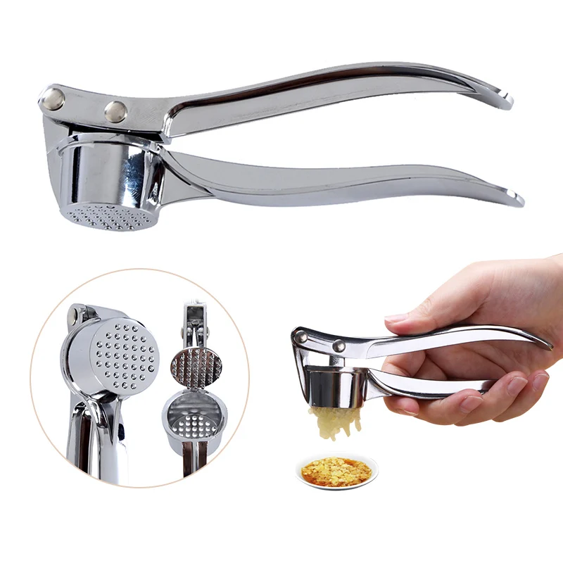 Zinc Alloy Garlic Smasher Squeezer Manual Press Grinding Tool for Effortless Kitchen Prep