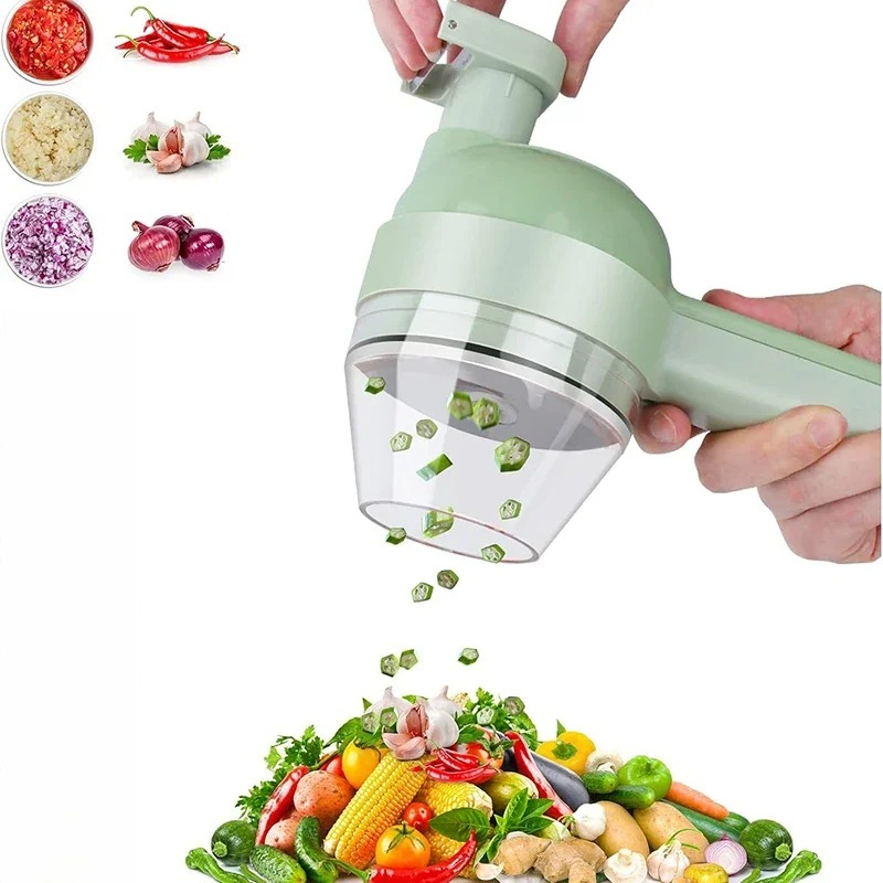 Wireless Electric Food Processor & Meat Grinder Set Garlic Masher, Chopper, Peeler, and Slicer