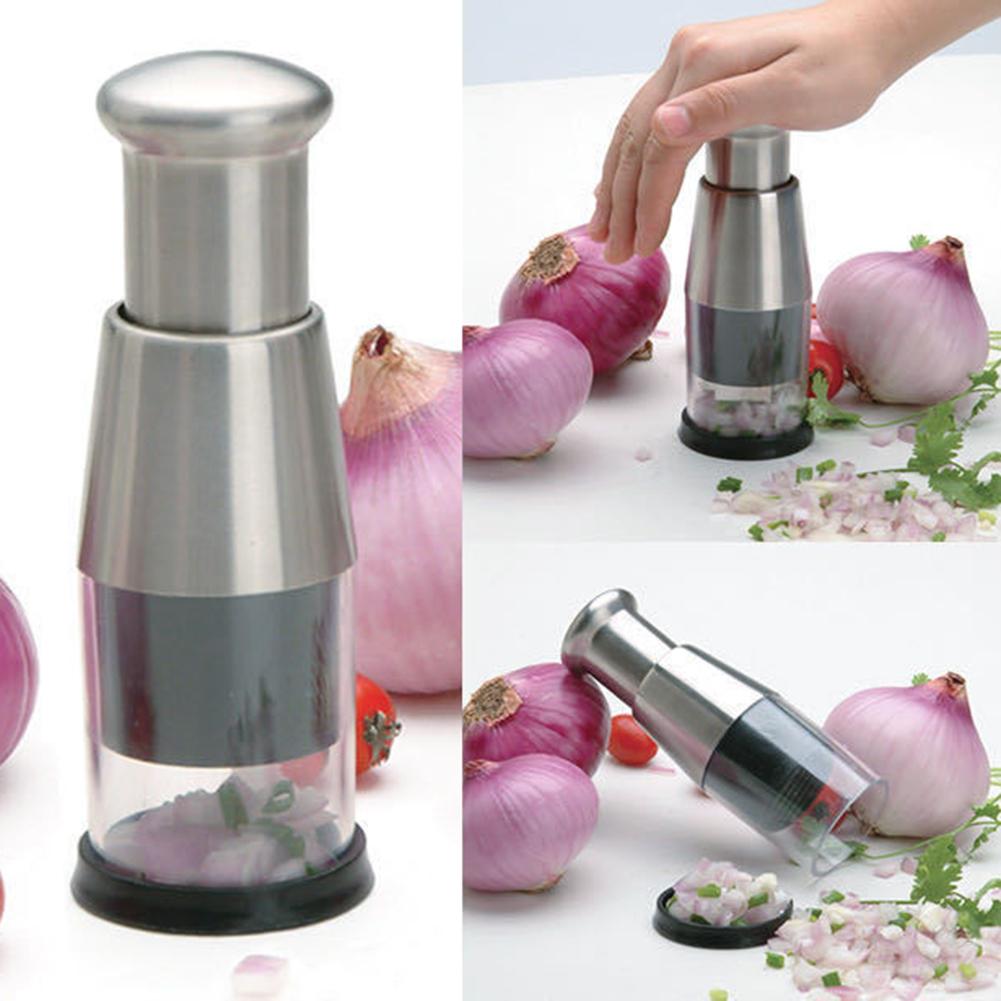 Stainless Steel Manual Vegetable Chopper Mini Garlic Mincer for Herbs, Ginger, and Nuts