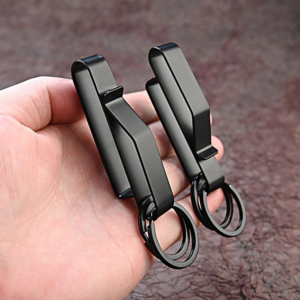 Stainless Steel Keychain Clip Durable Anti-Lost Key Holder for Outdoor Use