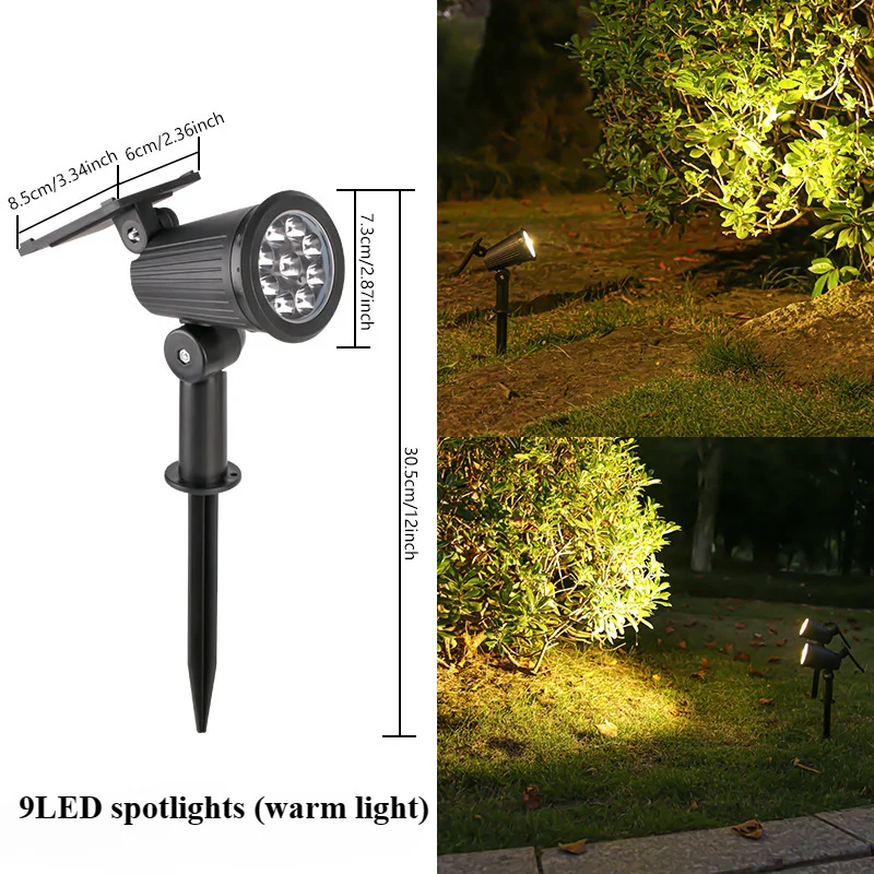 Solar LED Spotlight for Garden Landscape Waterproof Outdoor Lighting for Walkways, Yard, Lawn, and Pathways