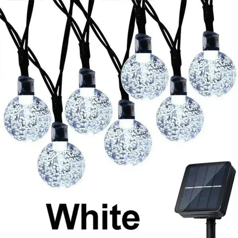 Solar Crystal Fairy Lights Outdoor Waterproof Patio String Lights for Garden & Party Decor