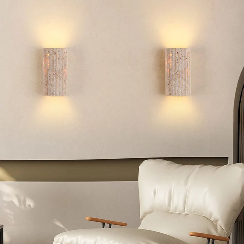 Natural Stone Wall Light Modern Wall Sconce 3000K LED Indoor Outdoor Bedside Lamp