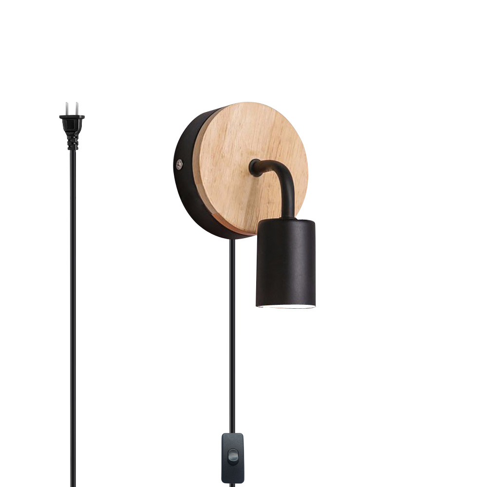 Vintage Wood Wall Lamp Industrial Light Fixture for Loft Home Decor