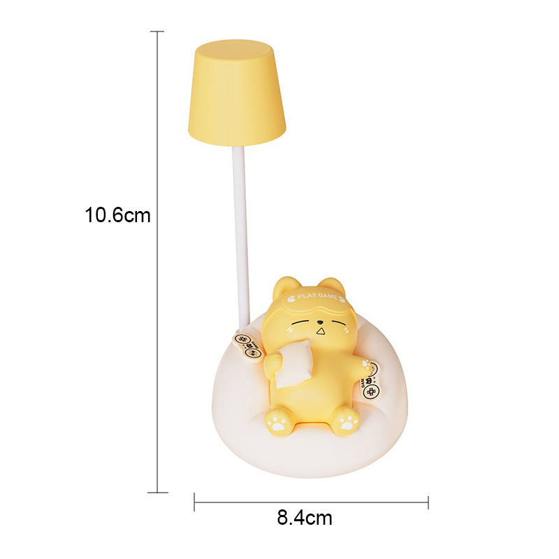 Cute Animal LED Night Light for Kids USB Rechargeable Warm White Desk Lamp