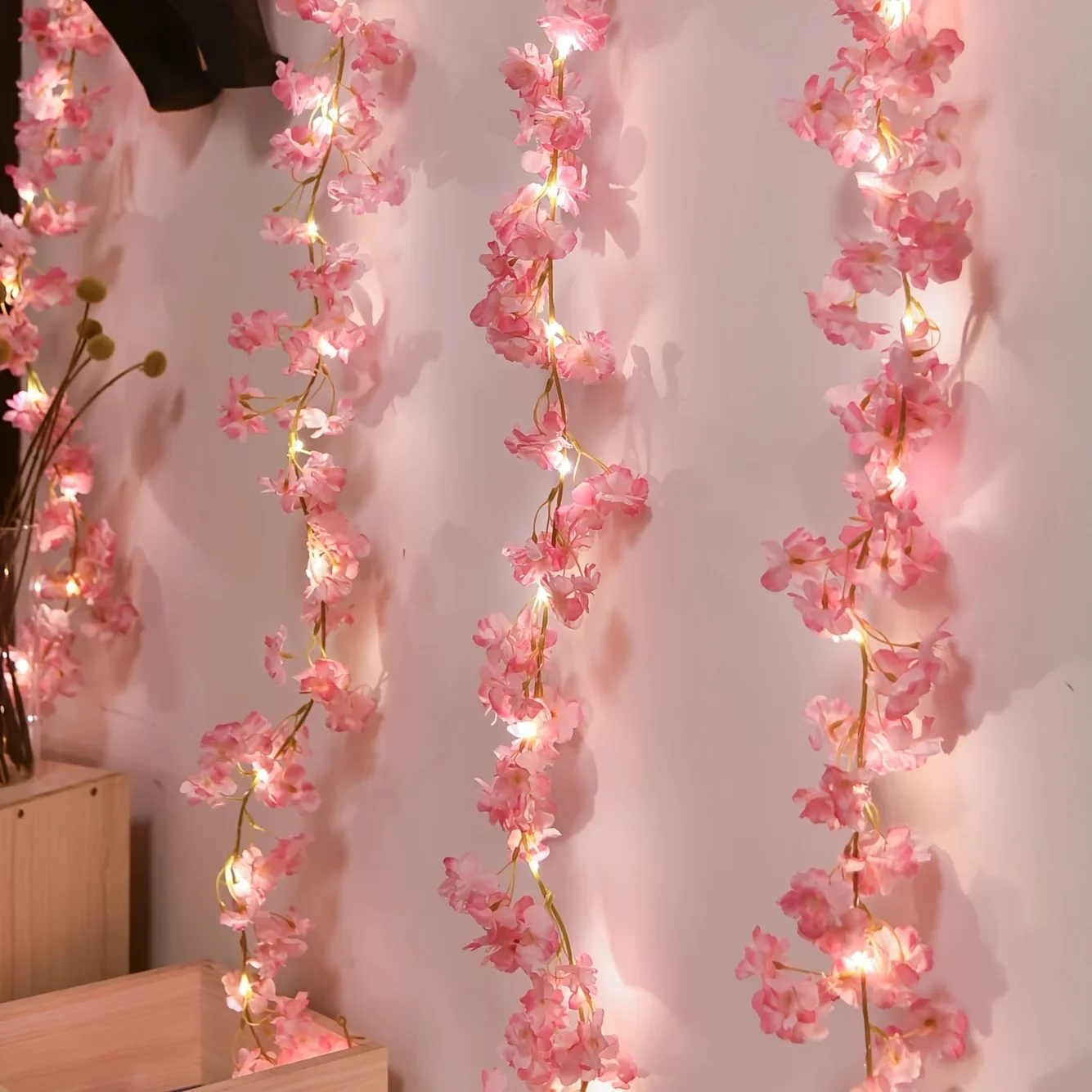 LED Cherry Blossom Lights Outdoor Garden String Lamp for Wedding Festival Home Decor