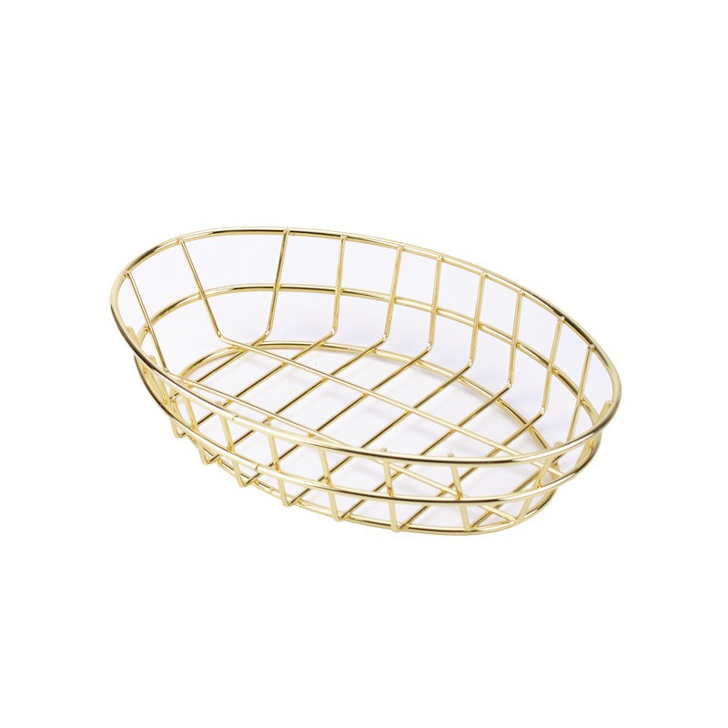 Stainless Steel Desktop Storage Basket for Cosmetics Fruit and Home Organization