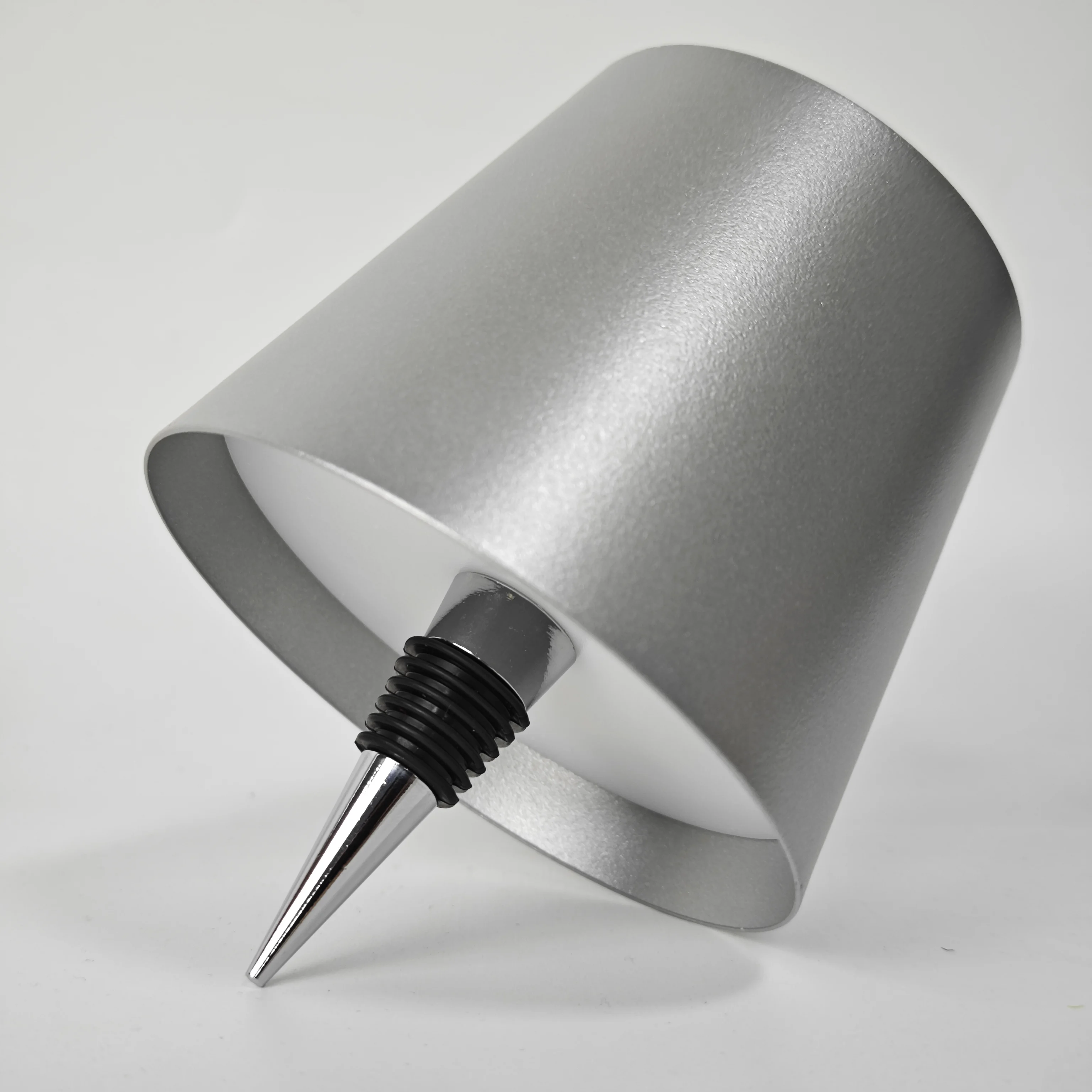Modern Metal Wine Bottle Lamp USB Rechargeable LED Cordless Table Light for Dining