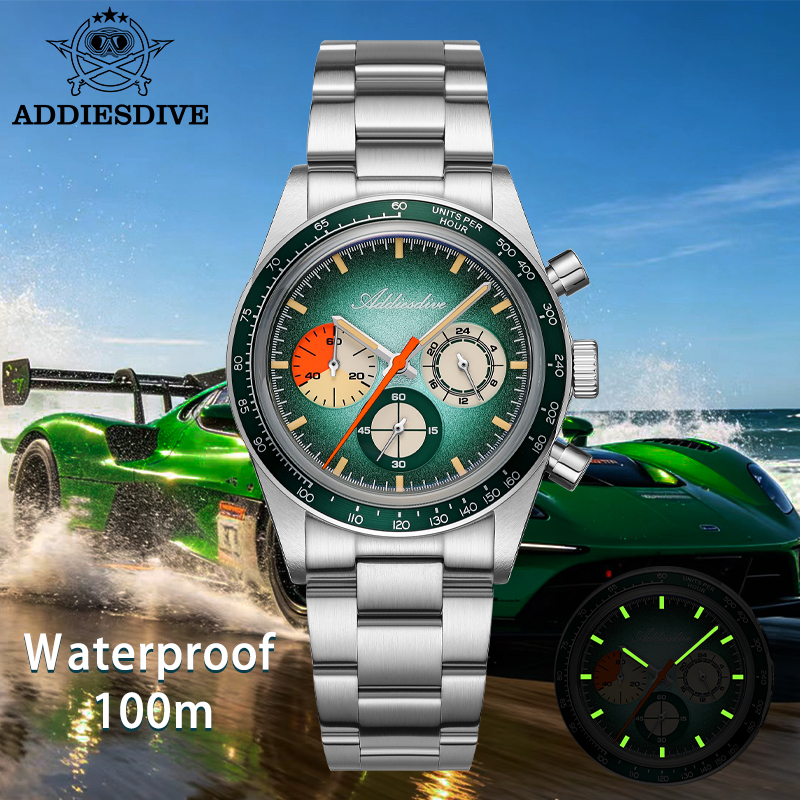 Luxury Mens Quartz Watch with Retro Luminous Dial Waterproof Stainless Steel Design