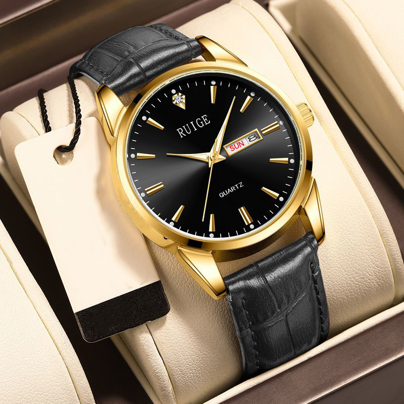 Minimalist Mens Calendar Watch Classic Waterproof Casual Belt Style Wristwatch
