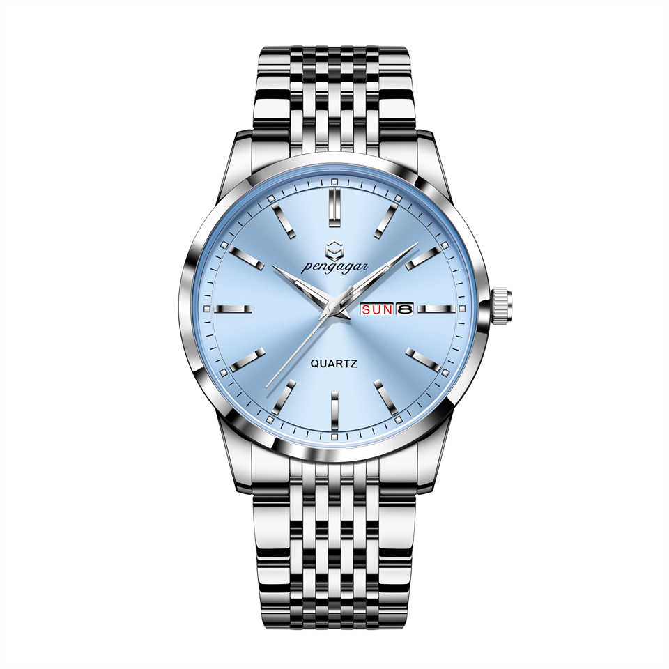 Luxury Stainless Steel Men Watch Waterproof Luminous Date Week Quartz Casual Watch