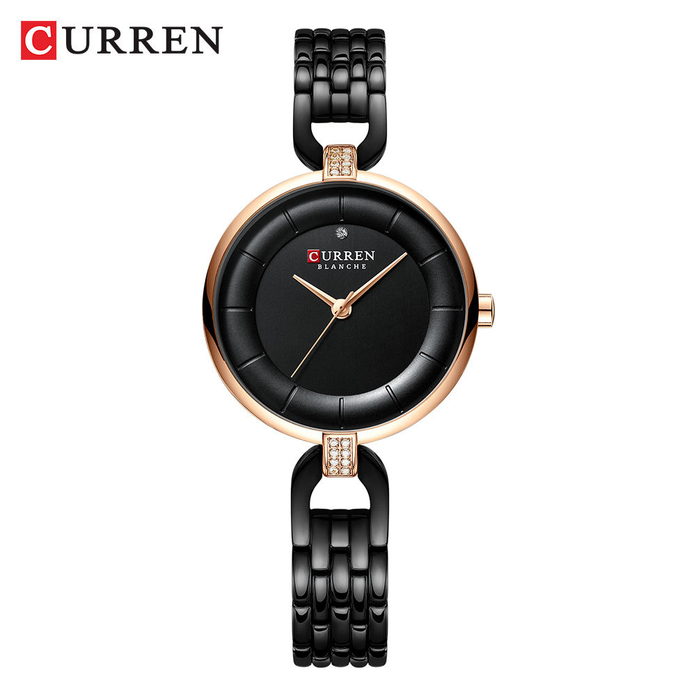 Small Dial Quartz Watch for Women Elegant Diamond Studded Waterproof Wristwatch