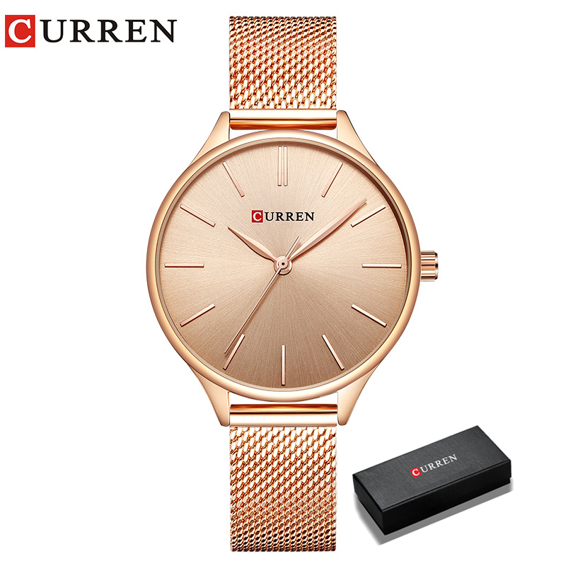 Womens Luxury Watch Japanese Quartz Stainless Steel Mesh Strap Fashion Wristwatch