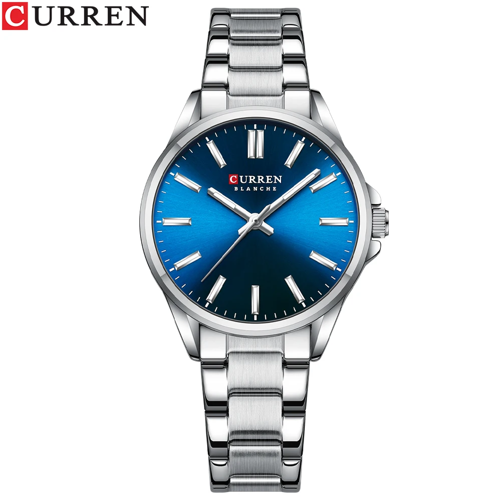 Womens Stainless Steel Quartz Watch Elegant Round Dial Casual Fashion Wristwatch