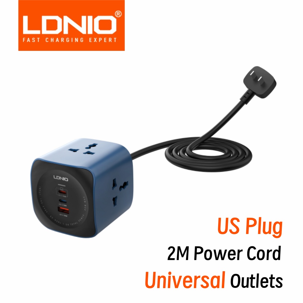 Cube Power Strip with USB Charging Ports and Surge Protection