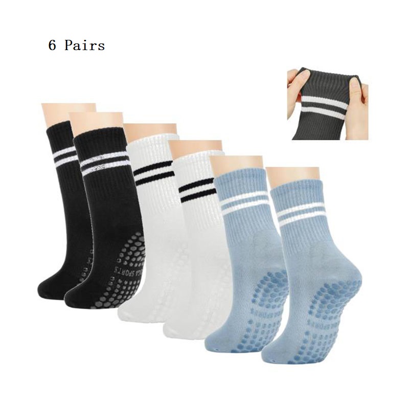 Womens Pilates Grip Socks Non Slip Yoga and Barre Socks for Stable Comfortable Workouts