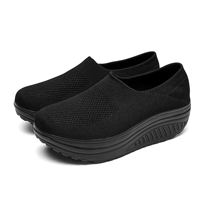 Womens Chunky Platform Slip On Sneakers Comfortable Casual Walking Shoes
