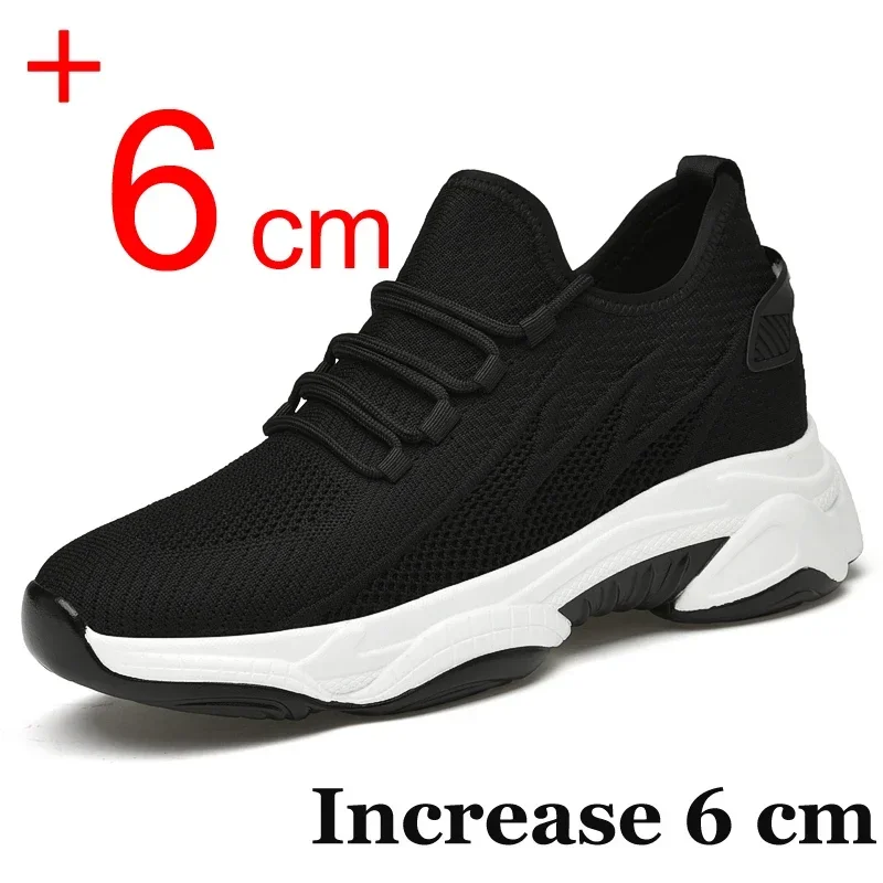 Mens Breathable Elevator Sneakers with Hidden 6cm or 8cm Height Increase