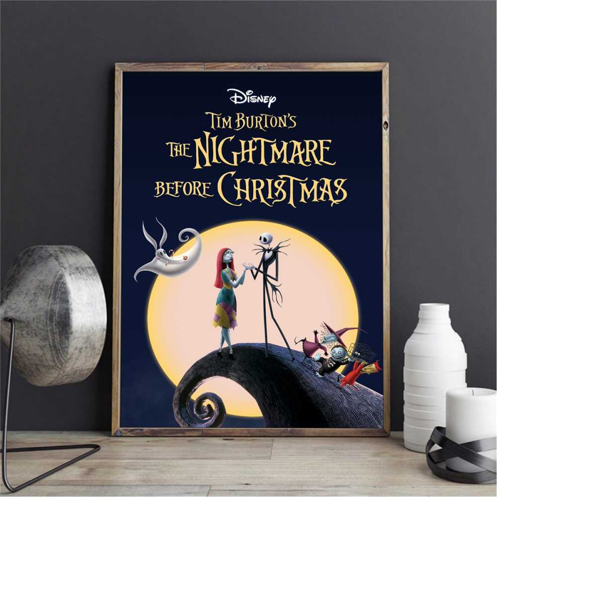 1993 The Nightmare Before Christmas Print - Jack Skellington & Sally, Disney