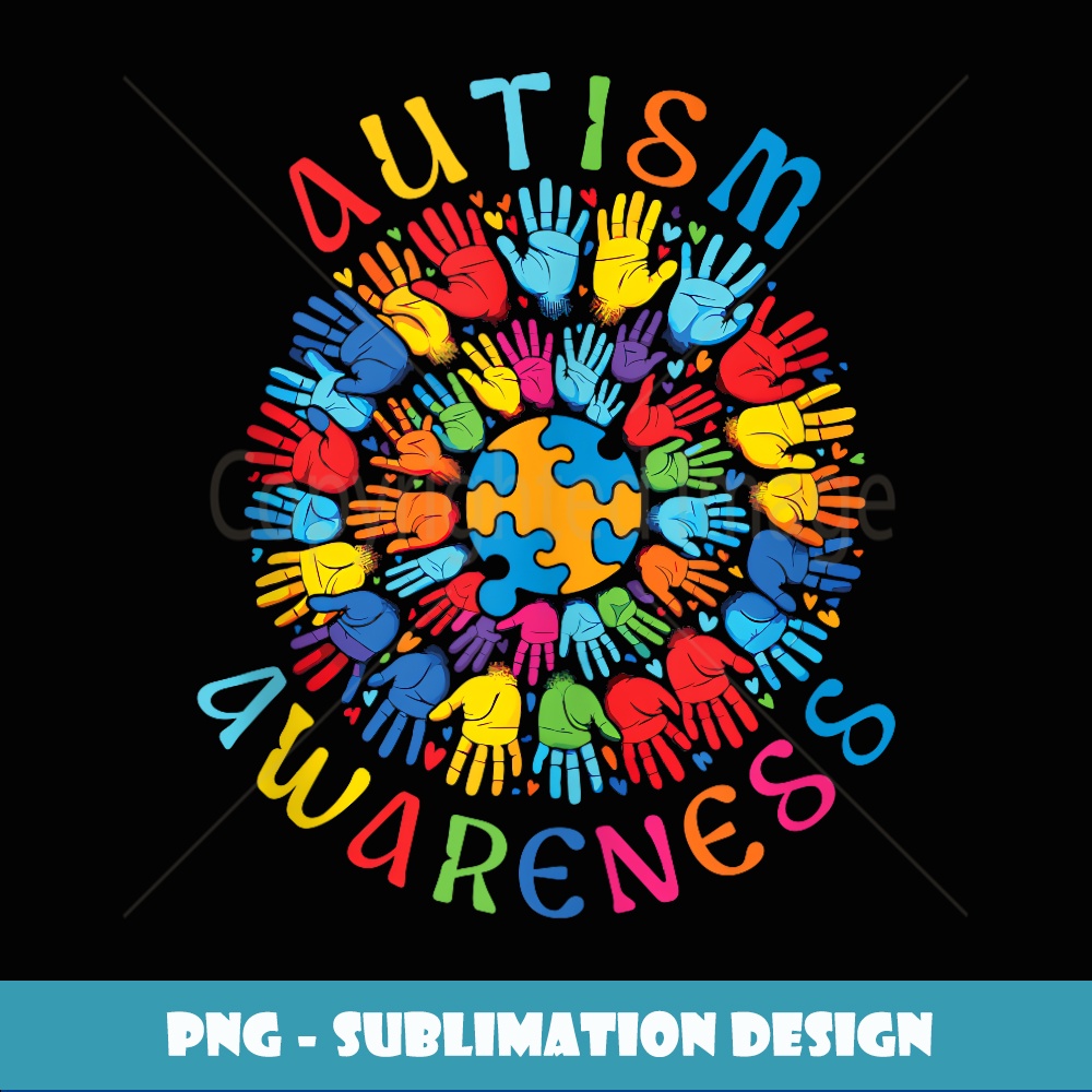 Autism Awareness Design with Colorful hands - PNG Transparen | Inspire ...