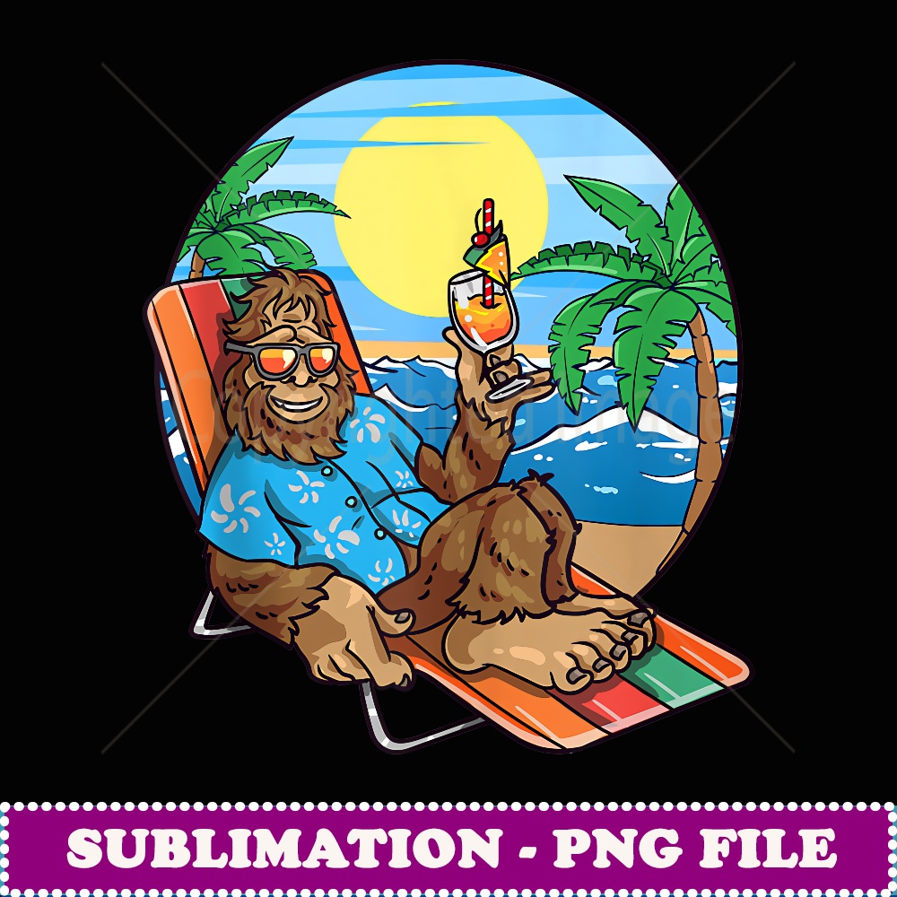 Bigfoot Beach Summer Bigfoot ropical Beach Sasquatch Yeti - | Inspire ...