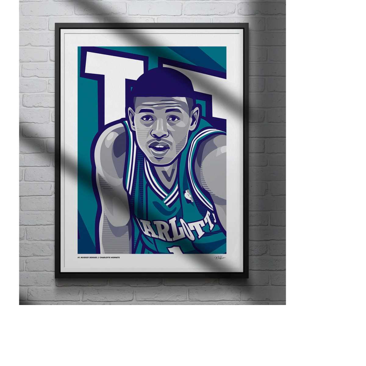 Muggsy Bogues Poster Charlotte Hornets Basketball Art Print | Inspire ...