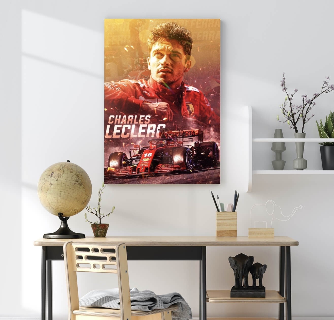 Charles Leclerc Poster , Charles Leclerc F1 Canvas Art , Fer | Inspire