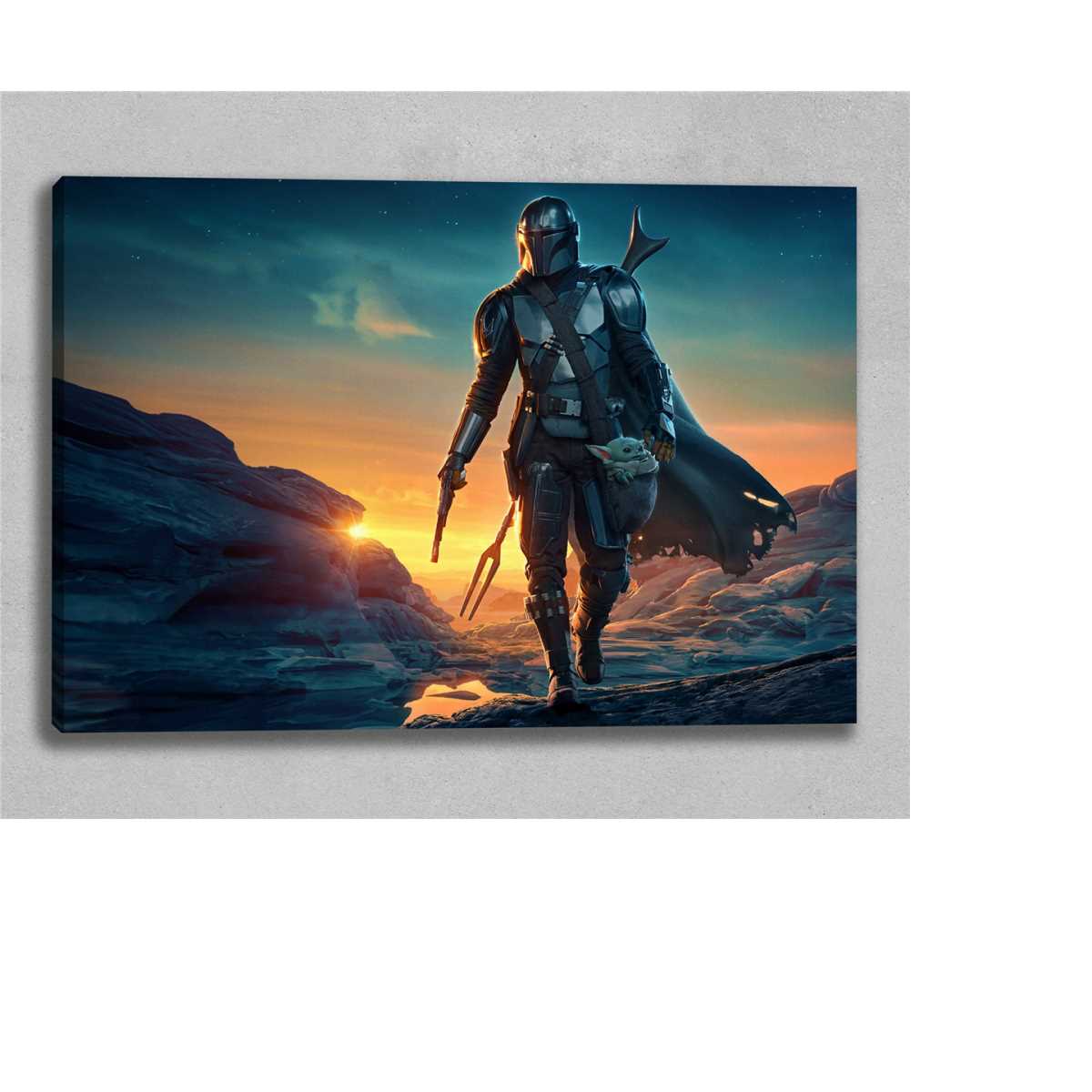 Mandalorian Canvas Wall Art | Star Wars Canvas - Inspire Uplift