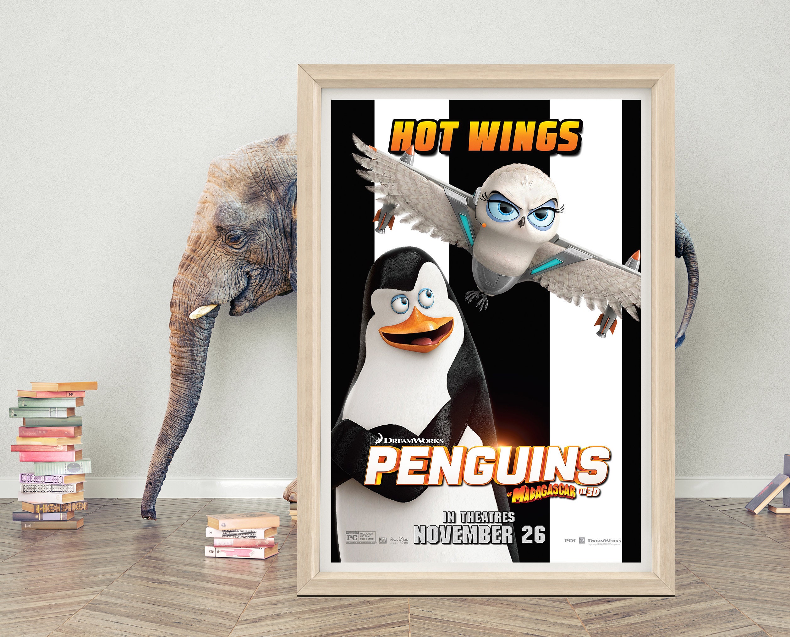 Penguins of Madagascar Movie Poster Wall Art 2023 Minimalis | Inspire ...