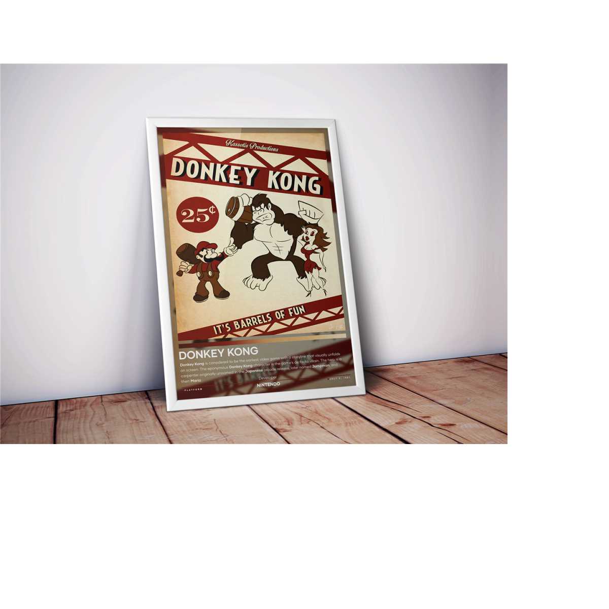 Poster Donkey Kong Classic Games Old 8 bit Retro Vintage Gaming Poster
