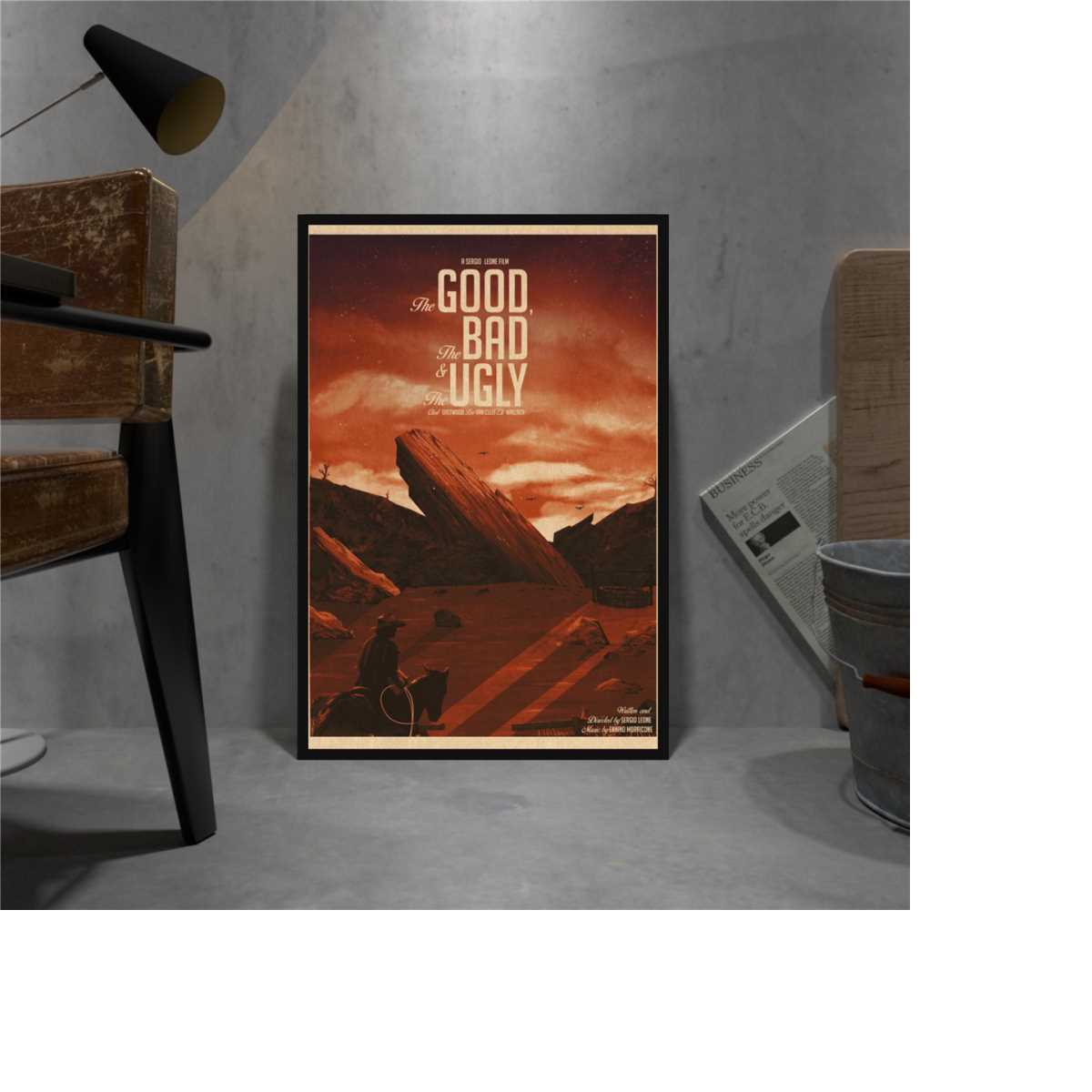 Good Bad Ugly Poster, Kraft Paper Print, Movie | Inspire Uplift