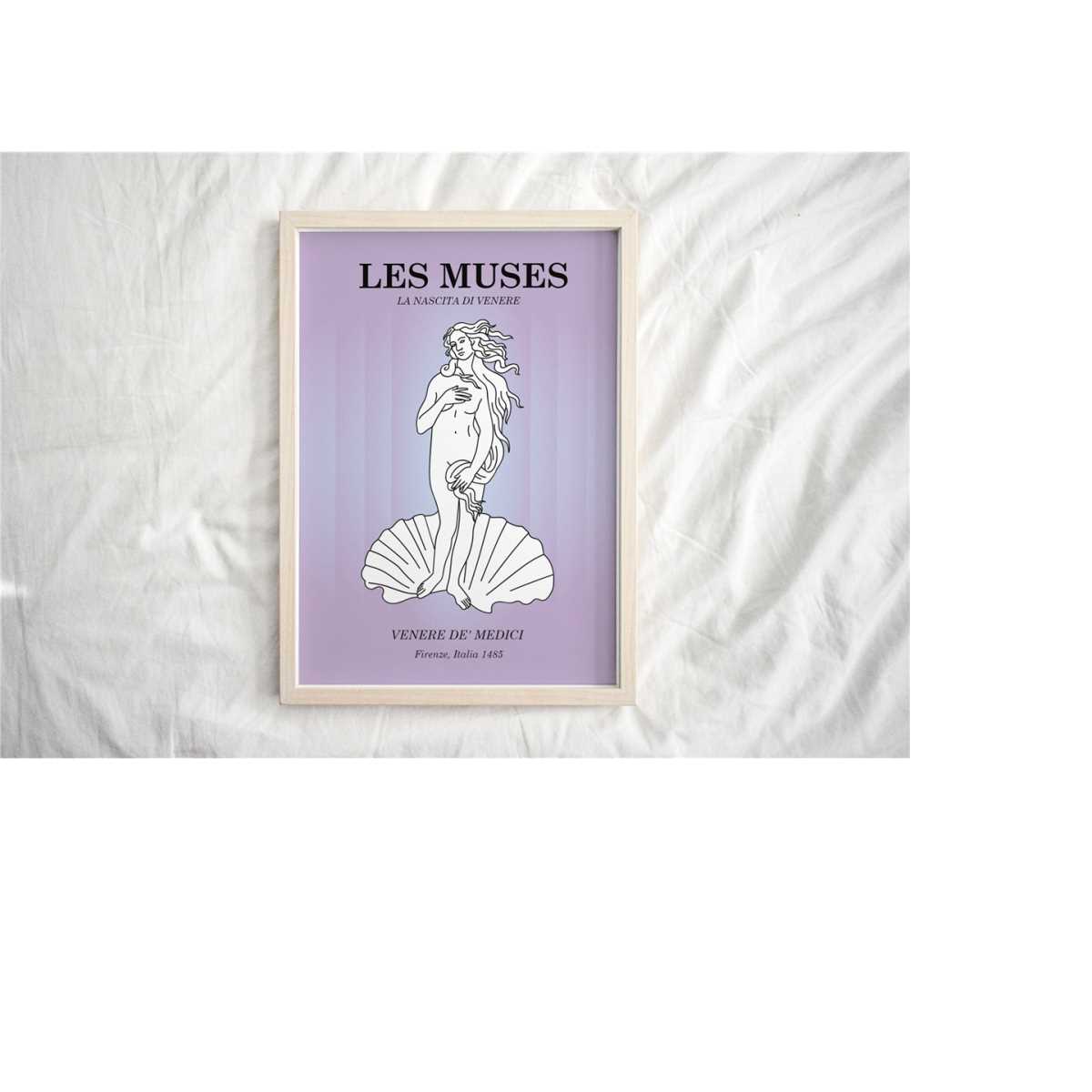 Purple Birth Of Venus Poster, Minimalist Line Art | Inspire Uplift