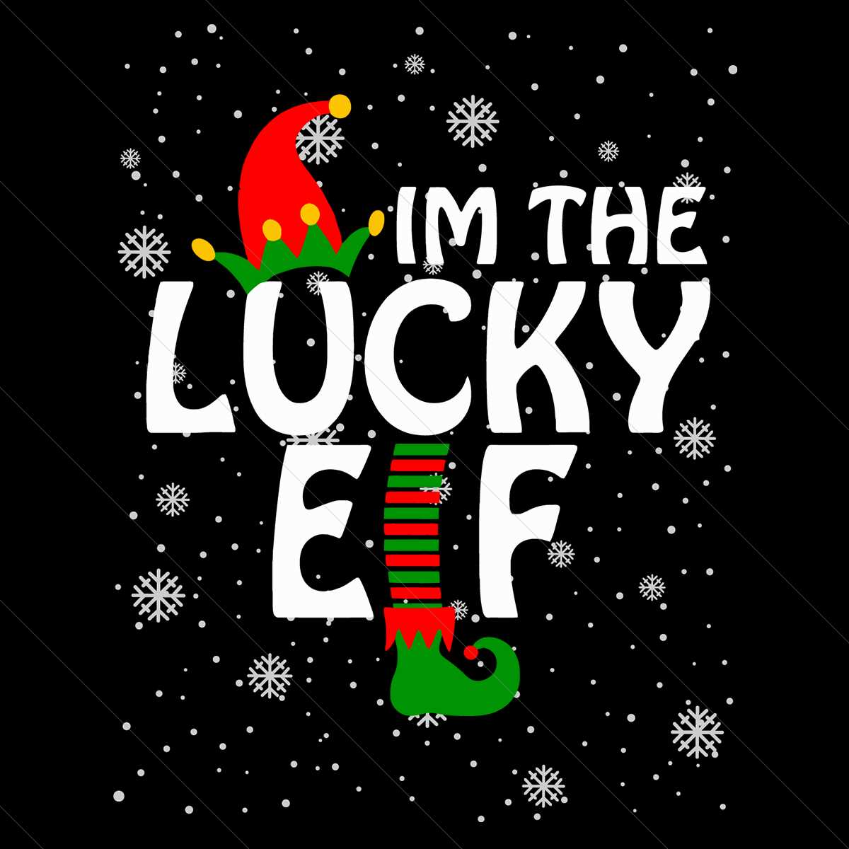 Im the lucky ELF svg, Christmas Svg, ELF hat, elf shoes, elf | Inspire ...