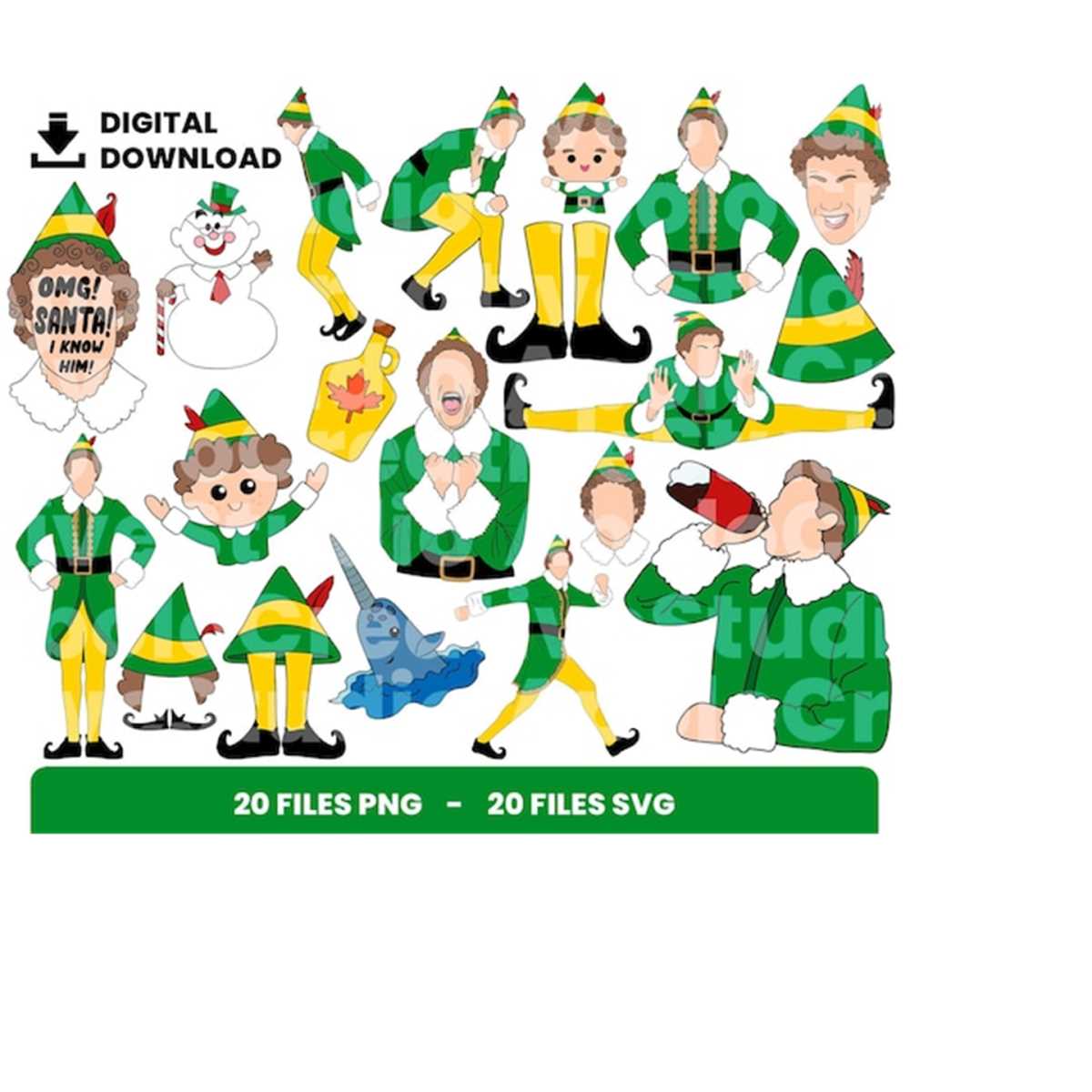 20 Clipart - Bundle Layered Svg, Christmas Svg, Elf Svg, Chr | Inspire ...