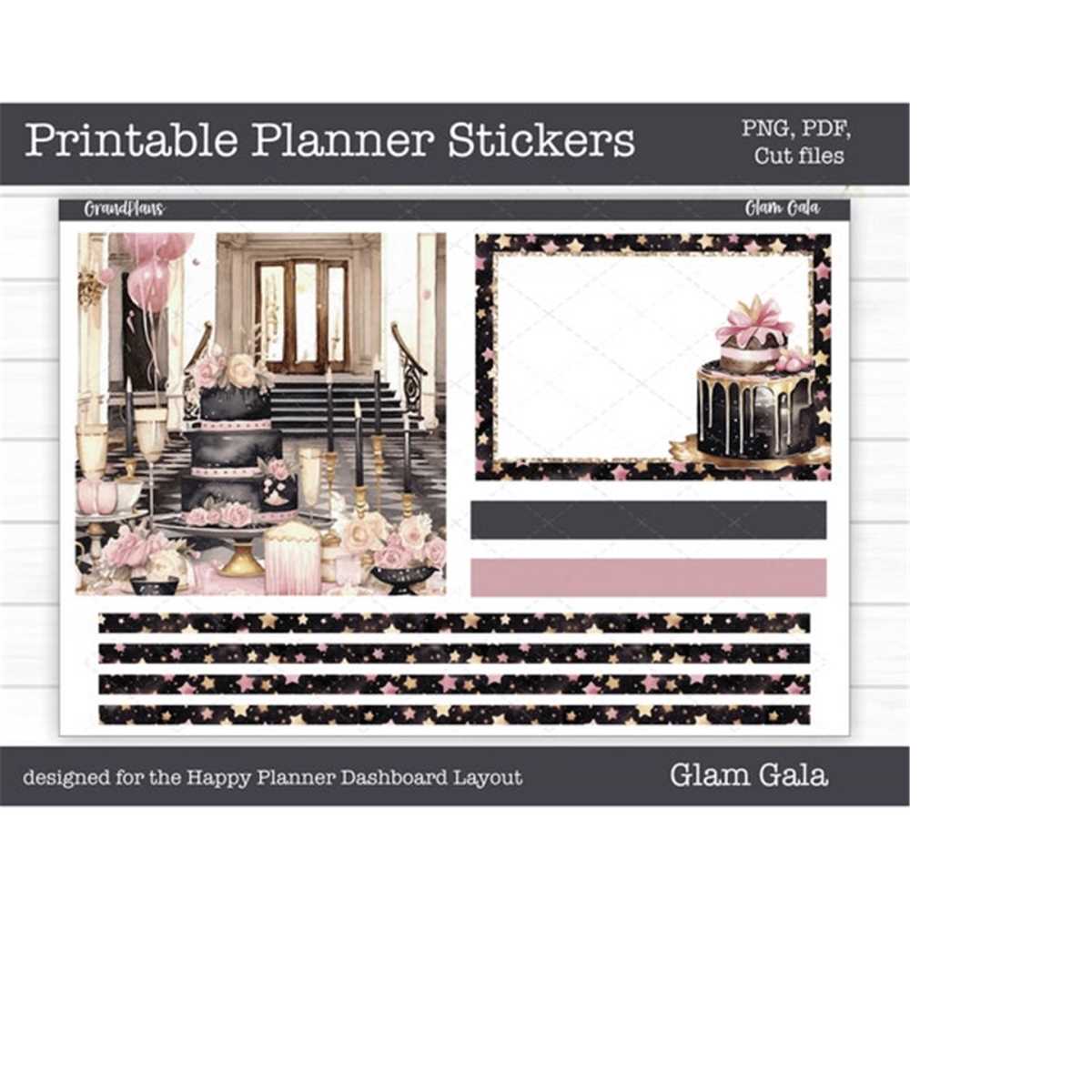 New Year Printable Planner Stickers, Glam Gala Weekly Sticke | Inspire ...