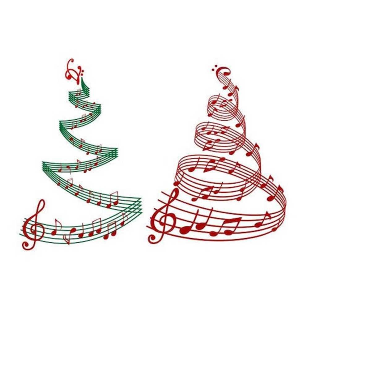 Christmas Tree Music Notes Cuttable Design SVG PNG DXF & eps Inspire