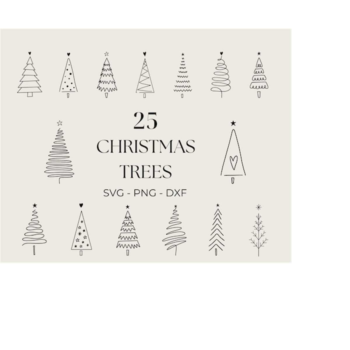 Christmas Tree SVG, Hand drawn Christmas Clipart, Doodle Chr - Inspire