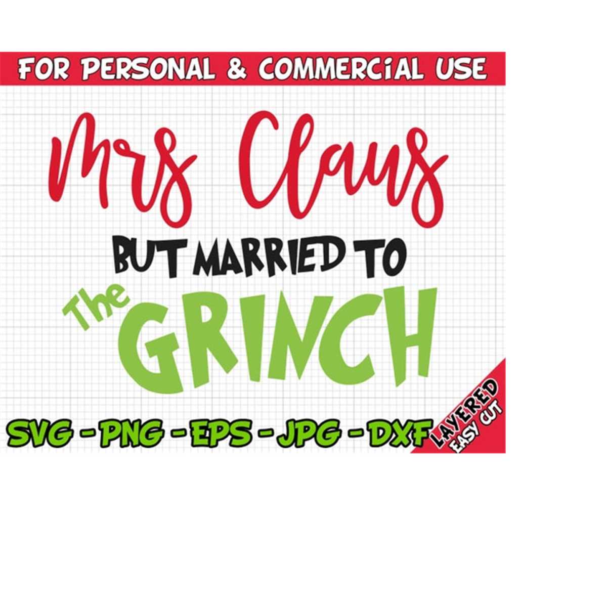 Mrs Claus But Married To The Grinch SVG, Funny Christmas PNG - Inspire ...