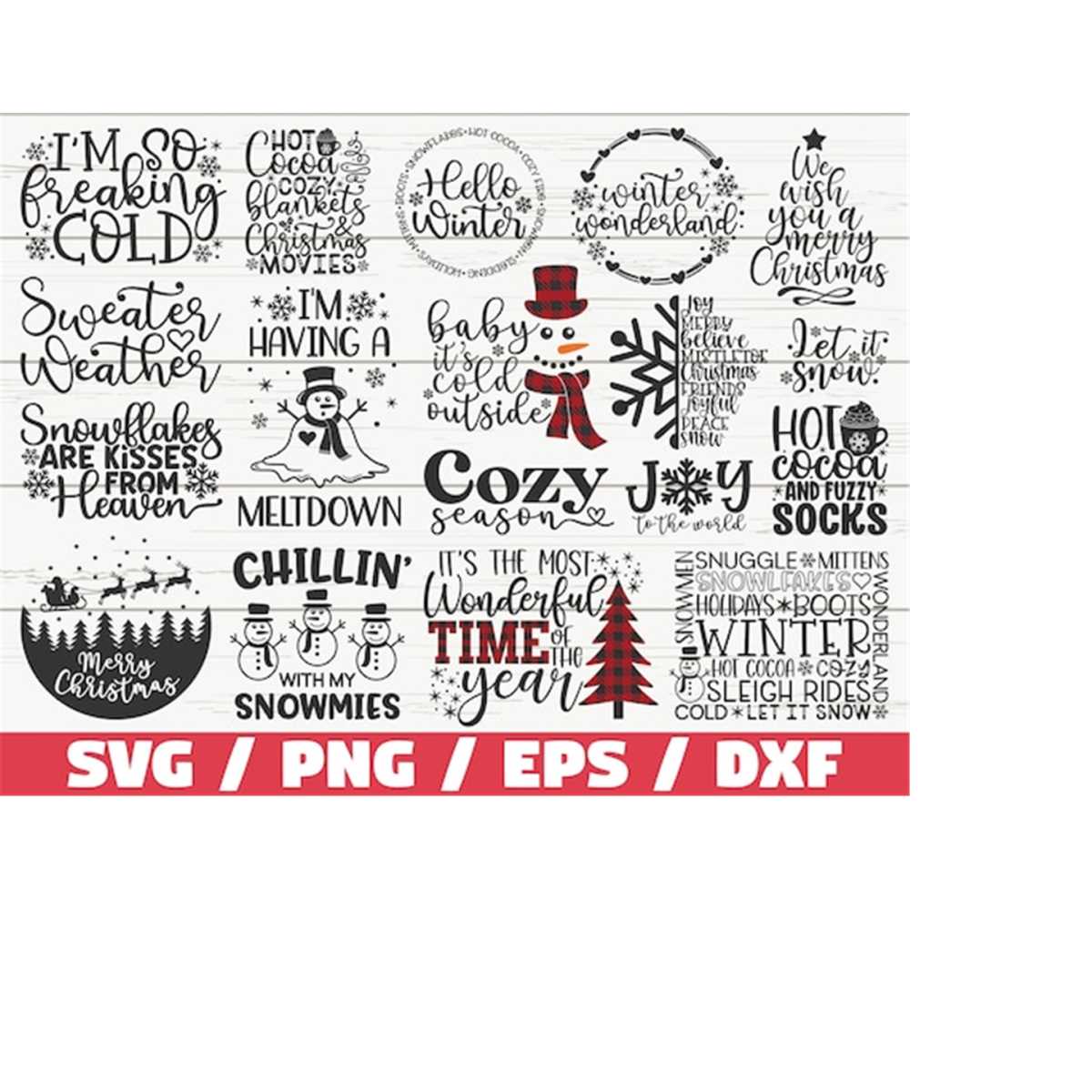 Winter SVG Bundle / Holidays SVG / Cut File / Cricut / Clip - Inspire ...
