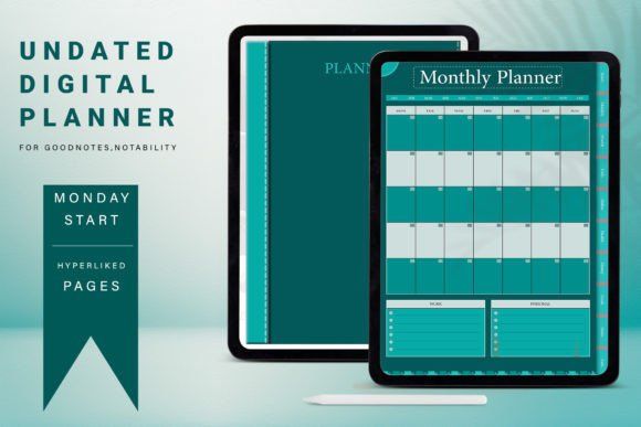 Daily, Weekly & Monthly Undated Digital Planner for GoodNote | Inspire ...